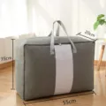 Grande borsa porta piumino in tessuto non tessuto con finestra trasparente e manici. - Medio (55x35x20cm) / Grigio