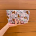 Korean style cute dog print cosmetic bag, portable fabric toiletry and makeup storage pouch. - Spring Wild Dog / M