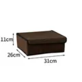 Scatola portaoggetti in tessuto marrone con coperchio, organizer pieghevole per biancheria - 13 Griglie 31x26x11cm / Caffè