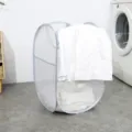 Opvouwbare wasmand van gaas pop-up wasbox ademende kledingopbergmand voor thuisgebruik - Vierkante Gaas Zak Wasmand / Lichtgrijs