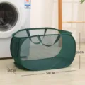 Cesto de ropa plegable de malla para ropa, organizador portátil para dormitorio práctico. - Horizontal / Verde esmeralda