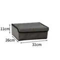 Scatola portaoggetti in tessuto grigio con coperchio, organizer per biancheria 31x26x11cm. - 13 Griglie 31x26x11cm / Grigio scuro
