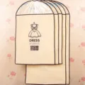 Housse de vêtement suspendue en intissé sac de rangement anti-poussière pour robe et costume - M / Beige