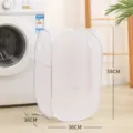 Cesta de ropa plegable blanca de malla con asas, cesto de almacenamiento transpirable para dormitorio. - Vertical / Blanco