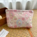 Cute pastoral style pink bear pattern canvas cosmetic bag for travel and daily use. - Gentle Little Pink Cat
