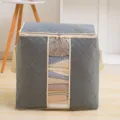 Grande borsa grigia per trapunte in tessuto non tessuto con finestra trasparente e maniglie. - Verticale / 47x28x50cm / Grigio