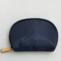 Borsa cosmetica portatile piccola trousse da viaggio custodia a conchiglia blu marino zip - Blu Scuro
