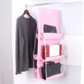 Hängender Handtaschen-Organizer für den Kleiderschrank, mehrschichtig, staubdicht. - Rosa
