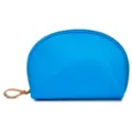 Piccola borsa cosmetica blu portatile, astuccio da viaggio semisferico con linguetta. - Blu Cielo