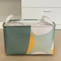 Opbergmand van opvouwbare stof met geometrisch patroon en handgrepen voor kleding. - Met Trekkoord Dielaag Verdikt / Luxe Tijd Klein