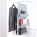 Grauer mehrschichtiger hängender Handtaschen-Organizer für den Kleiderschrank zur Aufbewahrung. - Grau