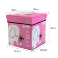 Pink cute elephant folding storage stool box with floral print and convenient size. - 30x30x30cm / Pink Elephant