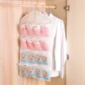 Hangende kast-organizer voor ondergoed en sokken met meerdere doorzichtige zakken. - Beige