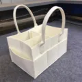 Sac de rangement a couches en feutre blanc casse avec compartiments multiples et poignees - Blanc