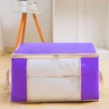Sac de rangement pour couette violet en intissé extra grand avec fenêtre transparente. - Horizontal / 60x40x35cm / Violet