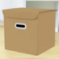 Beige Stoff Aufbewahrungsbox mit Deckel, faltbarer Kleider- und Spielzeugorganizer. - Groß (28x28x28cm) / Mit Deckel Khaki