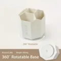 360 grad drehbarer stiftehalter multi-gitter schreibtisch organizer aus abs kunststoff weiss. - Fünf Fächer Drehbarer Stil (Mit Zufälligen Aufklebern) / Gebrochenes Weiß