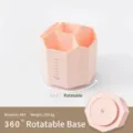 360 Grad Drehbarer Schreibtisch Organizer Stiftehalter Rosa ABS Aufbewahrungsbox Büro - Fünf Fächer Drehbarer Stil (Mit Zufälligen Aufklebern) / Lotusrosa