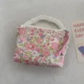 Cute floral print mini zipper pouch, fresh style portable coin purse for daily items. - Dense Cherry Blossom Wild