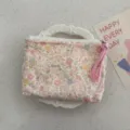 Cute floral print mini zipper pouch portable coin purse lipstick storage bag daily cute aesthetic - Star Cluster Floral Narrative