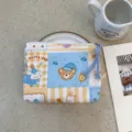 Cute cartoon canvas coin purse for women, portable zipper pouch for lipstick and cosmetic storage. - Gentle Sweet Dream Bear