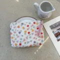 Floral Print Makeup Pouch Small Cosmetic Bag Cute Floral Zipper Coin Purse with Tassel Pink - Evening Wind Floral