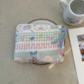 Cute cartoon printed canvas coin purse portable lipstick storage bag for women and girls daily use. - Plaid Star Gift Doll
