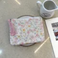 Floral storage pouch cute cosmetic bag portable makeup organizer stylish daily coin purse - Star Flower Rabbit