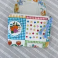 Cute cartoon patchwork coin purse and portable cosmetic storage bag for daily sundries. - Plaid Fruit Notes