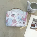 Cute canvas cosmetic pouch and zipper coin purse with sweet rabbit and cake print for daily use. - Star Flower Sweet Feast