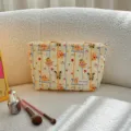 Cute cartoon bear canvas cosmetic bag, large capacity daily makeup pouch and pencil case. - Cute Pet Paradise