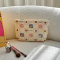 Cute cartoon bear canvas cosmetic pouch large capacity toiletry storage bag for daily use - Fun Small World