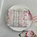 Cute floral cotton coin purse mini zipper pouch portable lipstick makeup storage bag - Rose Dream Rabbit