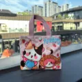 Pink plaid canvas handbag featuring cute cartoon cat strawberry print mini casual tote bag. - Salted Fish Cat