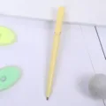 Macaron yellow plastic retractable ballpoint pen for hotel bank office promo item sku variant - Candy Yellow