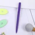 Purple plastic ballpoint pen macaron style rotating office stationery writing tool sleek design - Deep purple