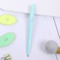Macaron light blue plastic twist ballpoint pen, smooth writing office and school stationery item. - Candy Light Blue