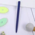 Rotary plastic ballpoint pen, dark blue office stationery and corporate promotional pen. - Dark Blue