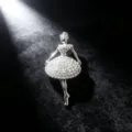 Rhinestone ballerina brooch crystal dance pin elegant women suit cardigan apparel accessory - Silver