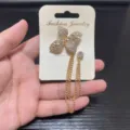 Gold-tone butterfly rhinestone brooch with elegant hanging chain design for women suits. - Butterfly Style (19)