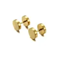 Boucles d'oreilles clous disque barre en acier inoxydable dore minimaliste design - Pièce Unique / Fil de 12mm / Or