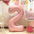 Roze cijfer 2 folieballon voor kinder verjaardag feest fotografie rekwisieten schattig. - Babyroze Nummer Ballon 2 (13)