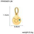 Stainless steel 14K gold plated Taurus zodiac pendant charm with green zircon stone. - Taurus / Gold