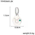 Stainless steel Taurus constellation pendant detail view, 1.5x0.8cm with green zircon. - Taurus / Silver