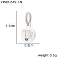 Stainless Steel Virgo Zodiac Pendant with Blue Zircon DIY Jewelry Charm 1.5x0.8cm Accessory - Virgo / Silver