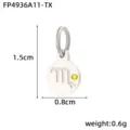 Stainless steel Scorpio pendant with yellow cubic zirconia, 1.5cm size, jewelry accessory. - Scorpio / Silver