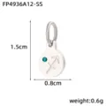Stainless steel Sagittarius constellation pendant charm with blue zircon, 1.5x0.8cm, 0.6g. - Sagittarius / Silver