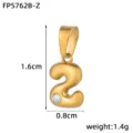 Gold 3D bubble number 2 pendant with crystal inlaid, stainless steel 18k gold plated DIY jewelry. - Letter Z
