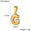 Gold 3D bubble letter G pendant detail shot, stainless steel 18k gold plated with CZ stone. - Letter G