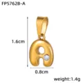 PVD 18K gold plated stainless steel bubble letter A pendant DIY jewelry making component - Letter A